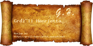 Grüll Henrietta névjegykártya